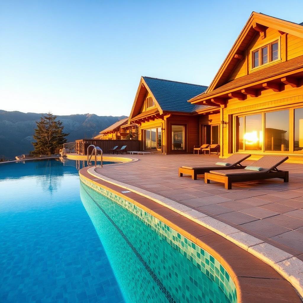 Borde de piscina drenante en chalet premium (Salamanca)